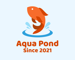 Pond - Goldfish Water Pond logo design