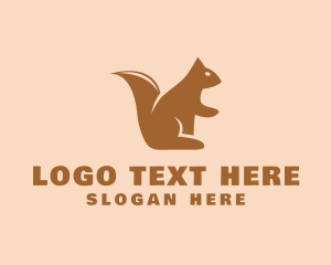 Brown - Wild Squirrel Animal logo design
