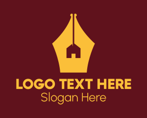 Writer - Golden Pen House logo design