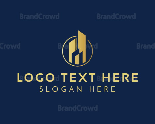 Elegant Metallic Hotel Developer Logo