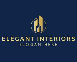 Elegant Metallic Hotel Developer logo design