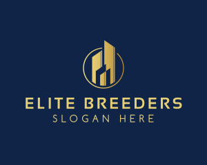 Elegant Metallic Hotel Developer logo design