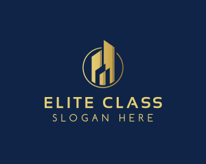 Elegant Metallic Hotel Developer logo design