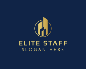 Elegant Metallic Hotel Developer logo design