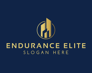 Elegant Metallic Hotel Developer logo design