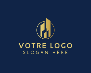 Tower - Elegant Metallic Hotel Developer logo design
