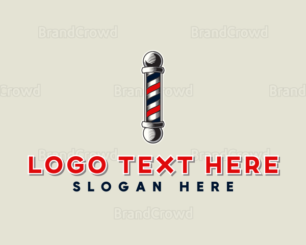 Barbershop Pole Haircut Logo