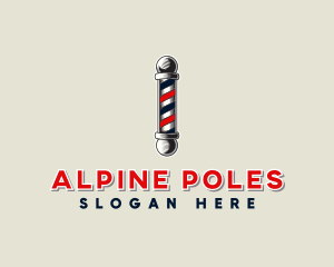 Barbershop Pole Haircut logo design