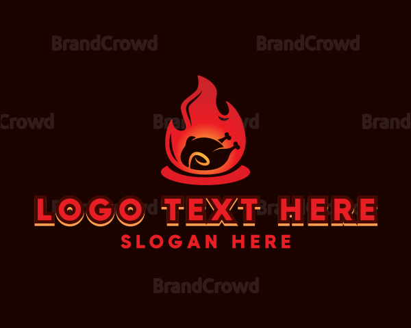 Flame Roast Chicken BBQ Logo