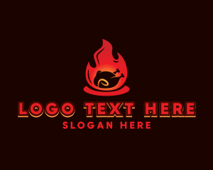 Flame Roast Chicken BBQ Logo