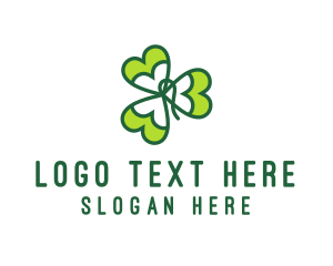 Four Leaf Clover - Irish Shamrock Leaf logo design
