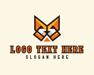 Game Clan - Geometric Fox Head logo design