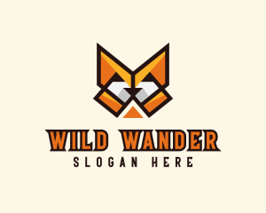 Geometric Fox Head logo design