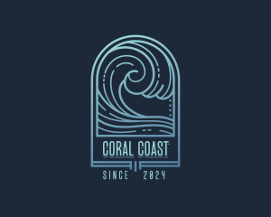 Beach Resort Waves logo design