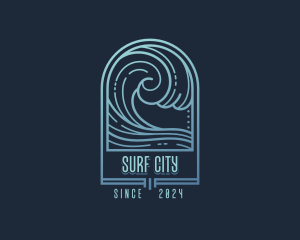 Beach Resort Waves logo design