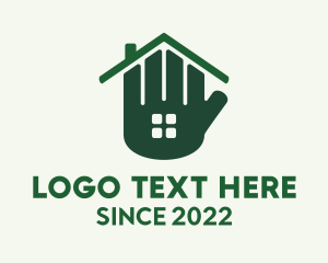 Hand - Green Hand House Realty logo design