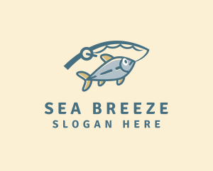 Marine Fishing Rod logo design