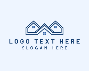 Apartment - Blue Home Roofing logo design