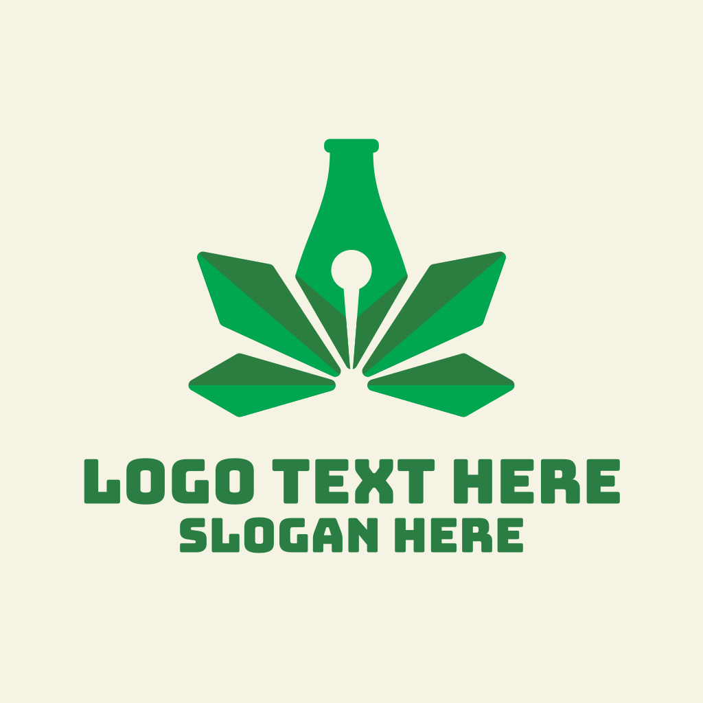 green-leaf-pen-logo-brandcrowd-logo-maker