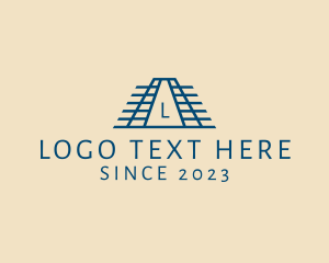 Ancient Civilization - Mayan Temple Industrial Construction logo design