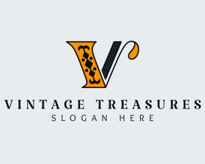 Antique Fashion Boutique Letter V logo design