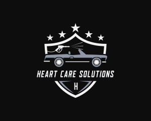 Pressure Washer Car Cleaning logo design