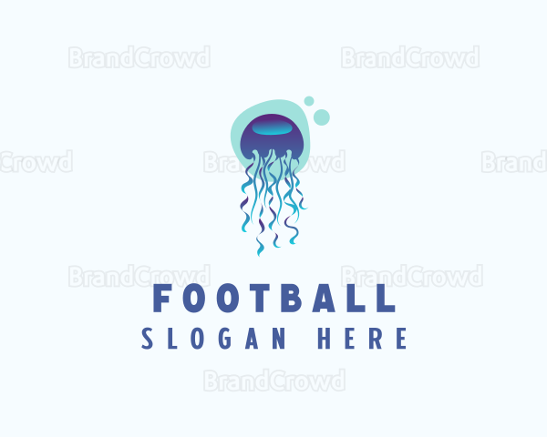 Ocean Jellyfish Bubble Logo