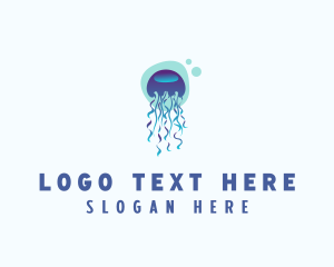 Waterpark - Ocean Jellyfish Bubble logo design