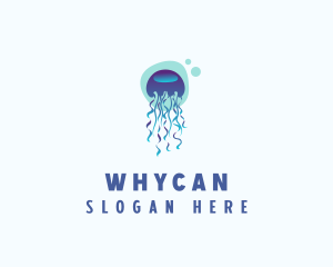 Ocean Jellyfish Bubble Logo