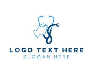 Gloves - Stethoscope Medical Clinic logo design
