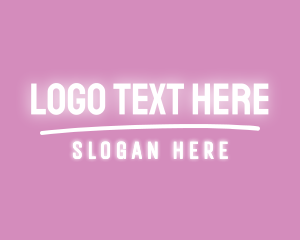 Pink Hexagon - Las Vegas Neon Font logo design