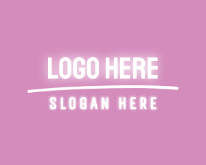 Pink And White - Las Vegas Neon Font logo design