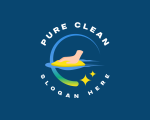 Disinfection Wipe Cleaning logo design