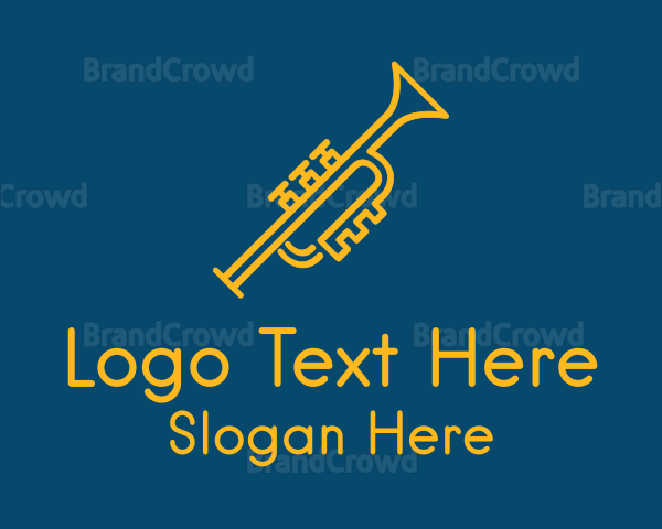 Gold Monoline Trumpet Logo