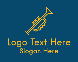 Gold Monoline Trumpet Logo