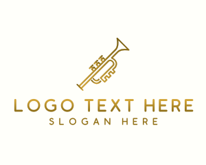 Gold Monoline Trumpet Logo
