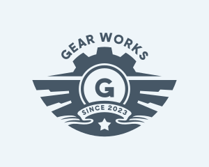 Mechanic Gear Wings logo design