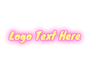 Party - Yellow & Pink Text logo design