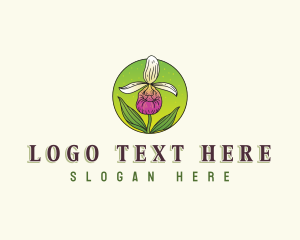 Lady Slipper - Minnesota Orchid Flower logo design