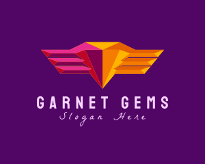Geometric Gem Wings  logo design