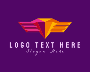 Insignia - Geometric Gem Wings logo design