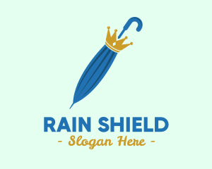Umbrella - Blue Umbrella Crown logo design