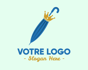 Queen - Blue Umbrella Crown logo design