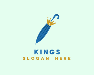 Blue Umbrella Crown logo design