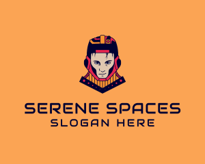 Space Warrior Character logo design