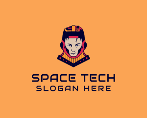 Space Warrior Character logo design