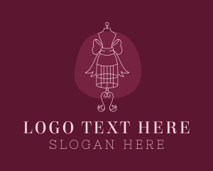 Bridal Designer - Ribbon Mannequin Dressmaker logo design