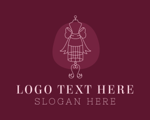 Wedding Dress - Ribbon Mannequin Dressmaker logo design