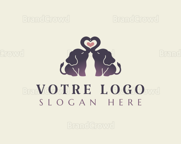 Cute Elephant Heart Logo