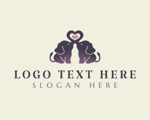 Love - Cute Elephant Heart logo design